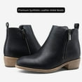 thumbnail image 3 of Women's Ankle Boots Fashion Low Heel Black Booties for Women, 3 of 7