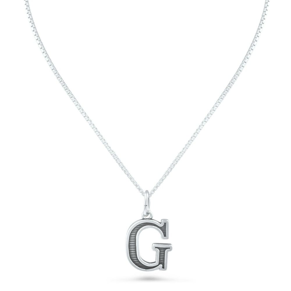 Silver Close Out Sterling Silver Initial G Necklace (18" chain