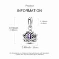 thumbnail image 4 of Dije de Loto de Gema Púrpura Bañado en Plata, 4 of 6