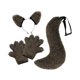thumbnail image 4 of Conjunto de orejas y cola de lobo para mujeres y niñas, tocados, hermosos accesorios para el cabello, disfraces Negro, 4 of 9
