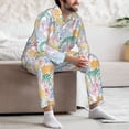 thumbnail image 7 of Naloa Zebra Colourful Men’s Pajamas Set - Long Sleeve Button Down Sleep Shirt and Pajama Bottoms Sleepwear Set-Medium, 7 of 7