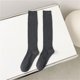thumbnail image 1 of Calcetines de puño con doble aguja para otoño e invierno, calcetines hasta la rodilla, calcetines de color liso, medias casuales para mujer, 1 of 6