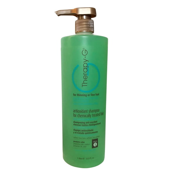Therapy-G Shampooing Antioxydant pour Cheveux Traités Chimiquement pour l'Amincissement, les Cheveux Fins et Anti-Chute. Repousse des Cheveux et Protecteur de Couleur Litre 33,8 oz