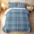 thumbnail image 2 of Manfei Geometric Check Quilt King,Classic Plaid Theme King Coverlet Set,Blue,3pcs,1 Bedspread and 2 Pillowcases, 2 of 7