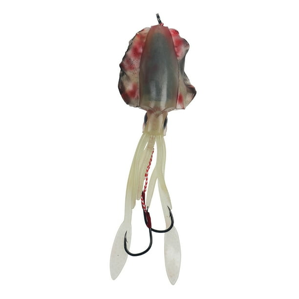 Leurre LED Clignotant Pour Calmar Et Pieuvre – Double Crochet Parapluie, Yeux 3D, 20 G, 103 Mm