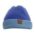 thumbnail image 2 of Dyfzdhu Knitted Hats for Men Women Neutral Solid Color Warm Couples Can Be Worn On Both Sides Winter Blue, 2 of 5