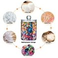 thumbnail image 6 of Yayeee 2 Pack Qtip Holder Bathroom Cotton Swab Canister with Lid Clear Dispenser Set, Light Colorful Circles, 6 of 6
