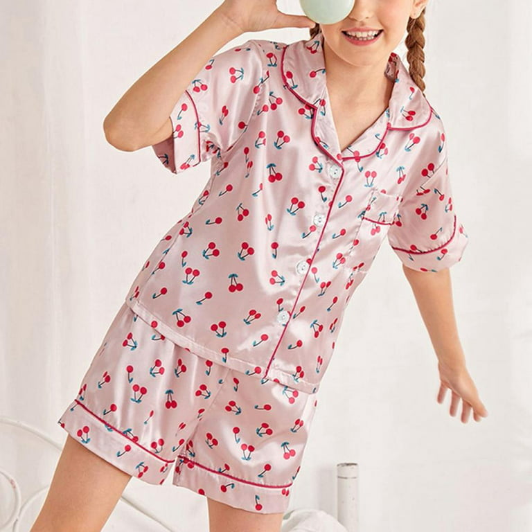4-12 años Niño Chica Pijama Set Ropa de noche Sleepwear_c