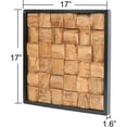 thumbnail image 4 of Warmaxx Rustic Teak Wood Wall Art Decor 17''x17 Farmhouse Framed Wall Décor for Home Living Room Bedroom Office Handcrafted Carved Natural Wooden Bricks Square Cube Pattern Wall Décoration, 4 of 18