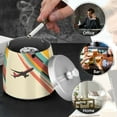 thumbnail image 4 of Yayeee Ashtray with Lid for Cigarette Smokeless Stainless Steel Home Ash Holder, Colorful Plane Stripes, 4 of 7