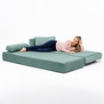 thumbnail image 2 of Jaxx  Balshan Cushioned Micro-velvet Convertible Chaise Lounge Daybed Caribbean, 2 of 5