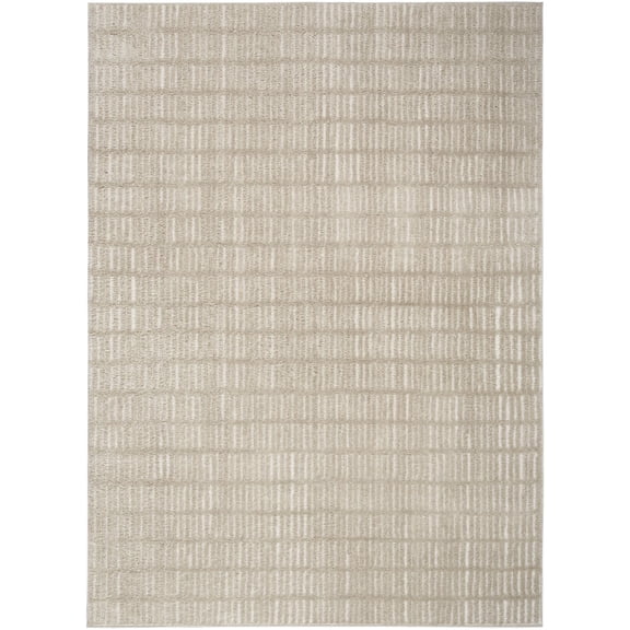Nourison Cozy Modern 6'7" x 9' Grey Ivory Scandinavian Indoor Rug