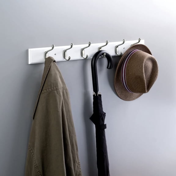 Heavy Duty 27' Coat/Hat Rack Wall Mount with 6 Hooks