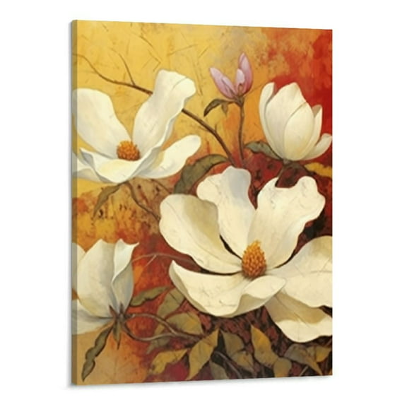 PRATYUS Magnolia Canvas Wall Art Picture 16x20in for Living Room Bedroom 16x20in