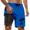 thumbnail image 3 of Men's Swim Trunks with Compression Liner, Inseam Board Shorts, Pockets, Polyester & Spandex Material, for Water Sports, 3 of 3