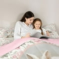 thumbnail image 4 of Feelyou Girl Rabbit Animal Twin Bedding Sets 7pcs, Pink Retro Floral Bedding Comforter Set, 4 of 8