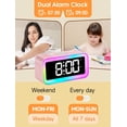 thumbnail image 4 of Reloj despertador Cadmos Cute Pink con luz nocturna RGB para niñas, 4 of 6