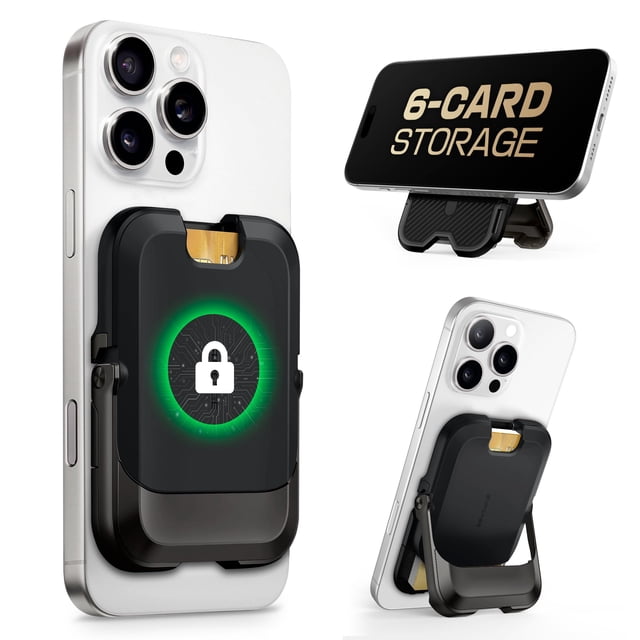 Cartera magnética SUPCASE para iPhone 16/15/14/13/12 con soporte de carbono