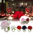 thumbnail image 3 of RYGRZJ Artificial Rose Napkin Holders Flower for Wedding Party Table Decoration, 3 of 5