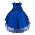 thumbnail image 3 of IBTOM CASTLE Toddler Baby Girls Dress Formal Bowknot Tutu Backless Puffy Tulle Gowns Princess Wedding Baptism Pageant Birthday Party Wear 5-6 Years Royal Blue, 3 of 8