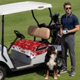 thumbnail image 3 of Red Balls Christmas Golf Cart Seat Covers, Christmas Ball Snowflake Xmas Golf Cart Seat Towel Cover for 2/4 Seater Bench Seats, Breathable Washable Dust & Sun Protection Seats Blanket 51''x31'', 3 of 7