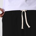 thumbnail image 3 of HAiming Men's Capri Pants Casual Loose Wide Leg Elastic Drawstring Waist Baggy Solid Color Summer Clothes, 3 of 9