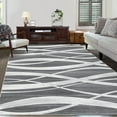 thumbnail image 3 of CAROMIO Modern Washable Area Rugs for Living Room Distressed Area Rug Wave Non Slip Throw Rugs with Rubber Backing Soft Rugs for Bedroom, 8' x 10' Dark Gray, 3 of 7