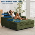 thumbnail image 6 of GARVEE 60" Chaise Lounge Chair Indoor,Oversized Boneless Sofa Bed with Charging Station&Cup Holders & Throw Pillows,Deep Seat Sleeper Couch Reading Chairs,Green, 6 of 9