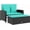 Black, variant on 2-Seater Patio Sofa with Cushions, Gray Poly Rattan Outdoor Sofa with Footstool, Convertible Bed with Storage