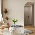 thumbnail image 2 of Simple&Opulence Modern Round Coffee Table for Living Room Bedroom, Accent Drum Side Table, Nightstand, Footstool, Sofa End Table (Beige), 2 of 5