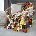thumbnail image 4 of Colorful Dogs Pattern Fleece Throw Blanket Ultra Soft Cozy Decorative Flannel Blanket for Home Bed Couch Chair Travel, 4 of 7