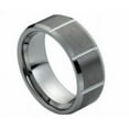 thumbnail image 5 of Tungsten Rings for Men Wedding Bands for Him Womens Wedding Bands for Her 8mm Brushed with Square Grooves, 5 of 6