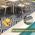 thumbnail image 3 of Outdoor Rug Waterproof Reversible for Patio Deck Campsite 5x8 Ft Black+White, 3 of 7
