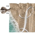 thumbnail image 5 of Ocean Scene Summer Beach Ocean Seastar Shell 3 PCS Kitchen Curtain Valance and Tiers Set, Rod Pocket Small Half Tier Valances Window Curtains Panel, 55"x24" (Set of 2 Tiers & Valance), 5 of 5