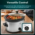 thumbnail image 3 of 2qt Oval Slow Cooker with Adjustable Settings and Keep Warm Stainless Steel, 3 of 7