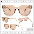 thumbnail image 2 of Womens Fun Pop Color Oversized Horn Rim Retro Plastic Fashion Sunglasses [Beige], 2 of 7