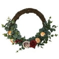 thumbnail image 5 of Uonlytech 1Pc Simulation Gar Silk Flower Wreath Dark Brown Wall Hanging for Home Party Decor, 5 of 8