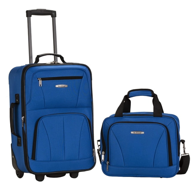 Juego de equipaje Rockland Fashion Softside Upright, azul, 2 piezas