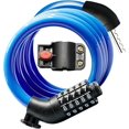 thumbnail image 1 of TRAHOO-Bike Lock, Câble Antivol de Vélo de 4 Pieds, Combinaison Réinitialisable à 5 Chiffres Haute Sécurité, Câble Antivol Robuste avec Support de Montage, 1 of 4