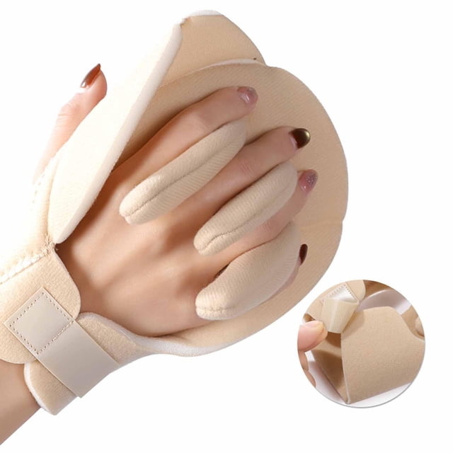 Guante separador de dedos, cojín para contractura de mano, herramienta de entrenamiento , almohadilla protectora de palma para mujeres y hombres. Bien