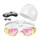 thumbnail image 1 of 5x Gafas de natación y gorro con pinza nasal y tapones para los oídos, gafas de natación antivaho de visión amplia, de buceo para deportes acuáticos, Blanco, 1 of 8