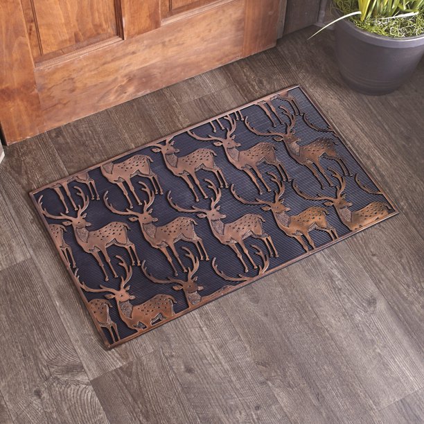 Wildlife Rubber Doormat for Year Round Indoor/Outdoor Decoration Deer