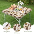 thumbnail image 4 of Beige Highland Cow Sunflower Basket Pattern Square Fitted Tablecloth with Elastic Edge,Square Table Cover,Washable Elastic Table Cover for Home Kitchen Party Decor 34"x34", 4 of 6