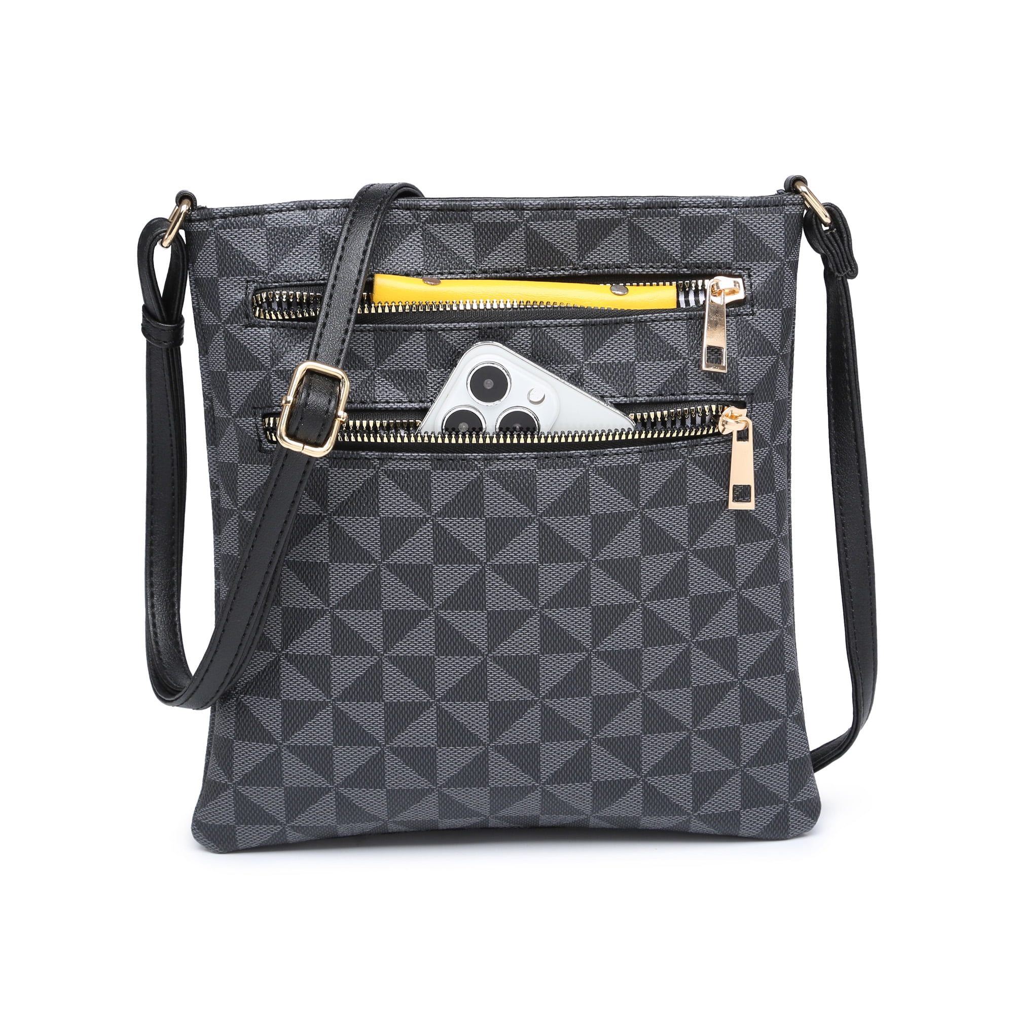 xB Women's Checkered Satchel Handbags and Wallet Set