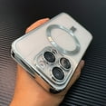 thumbnail image 1 of For Magnetic Wireless Charging Plating Clear Case For IPhone 11 12 13 14 Pro Max Shockproof Cover, 1 of 1