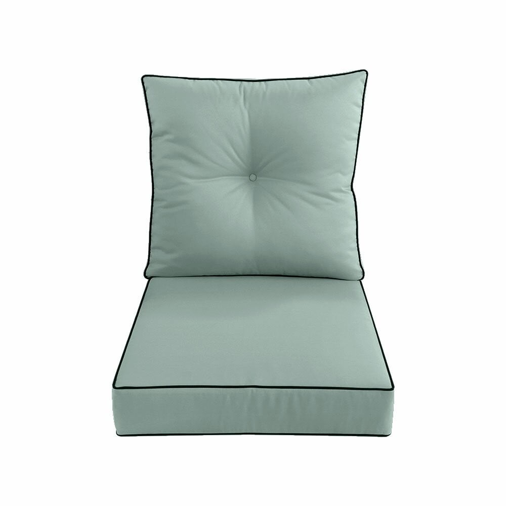 Khaki 24"x26"x5" Love Sofa Deep Seat Cushion Back Rest Pillow Outdoor 