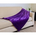 thumbnail image 6 of Brooklyn Jax Solid Plush Fleece Twin Blanket, Purple color, 6 of 7
