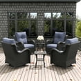 thumbnail image 5 of LayinSun 6 Pieces Outdoor Patio Furniture Set, Rattan Wicker Swivel Rocker Chairs Sets with Swivel Glider Chairs and Coffee Table, 5 of 8