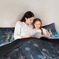 thumbnail image 4 of Castle Fairy Wildlife Deer Full Size Comforter Sets 3-Piece,Winter Dark Woodland Bedding Comforter Set,Blue White Brown,Black Reversible,1 Comforter and 2 Pillowcases, 4 of 6
