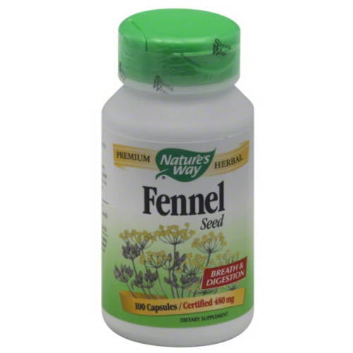 Nature's Way Fennel Seed Dietary Supplement Capsules, 480mg, 100 count